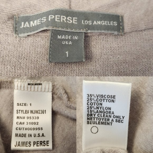 James Perse Soft Angora Blend Long Sleeve Open Cardigan Heather Grey Small / 1 - Picture 10 of 11